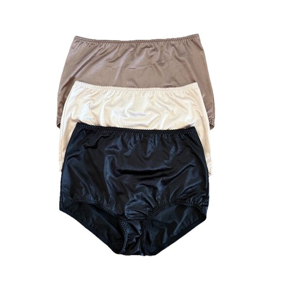 Three VANITY FAIR Vintage Panties Satin Size 2X (FITS XL) Granny Femenine *READ - Picture 2 of 9